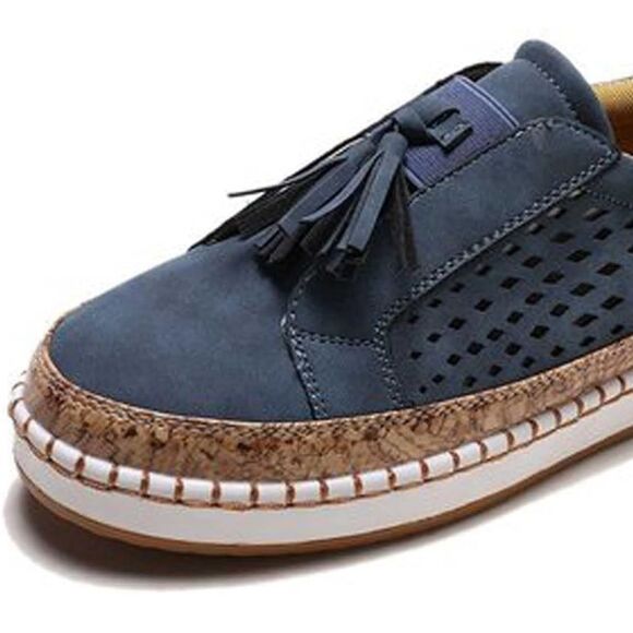 ⭐Blue Lightweight Faux Suede Tasseled Slip On Loafer Sneakers New!⭐ - Picture 11 of 12